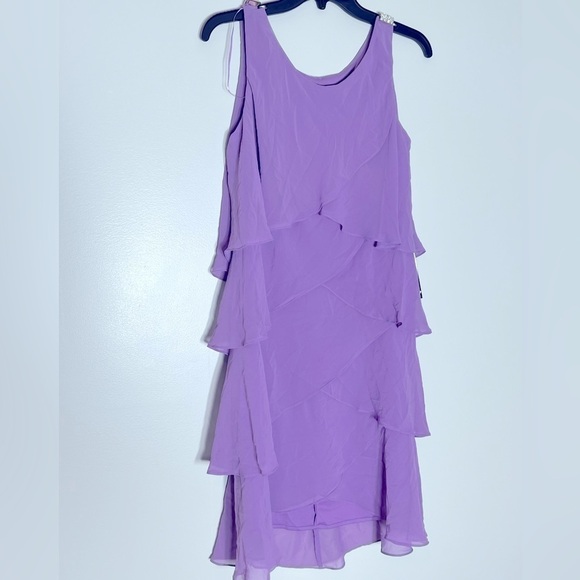 SI Fashions Tiered Chiffon Dress Party Formal Ruffled Sleeveless
Purple Amethyst - Picture 9 of 12